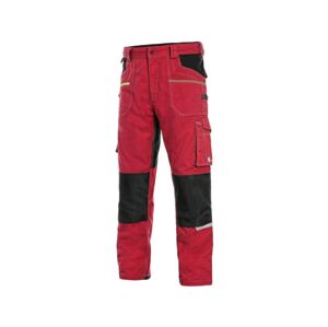 CXS STRETCH pánské Kalhoty pracovní do pasu červená/černá 58